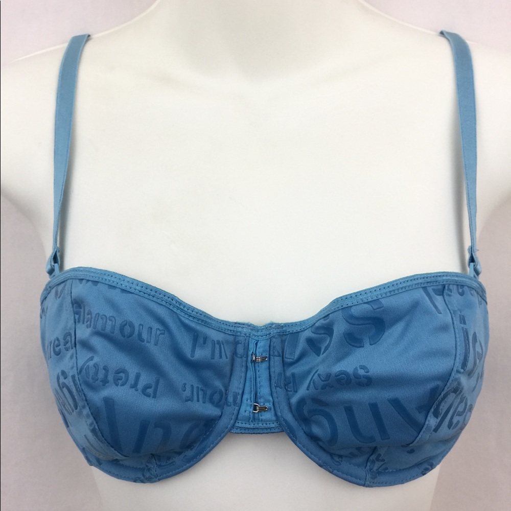 Biatta Bra 34C Strapless Convertible Underwire Blu